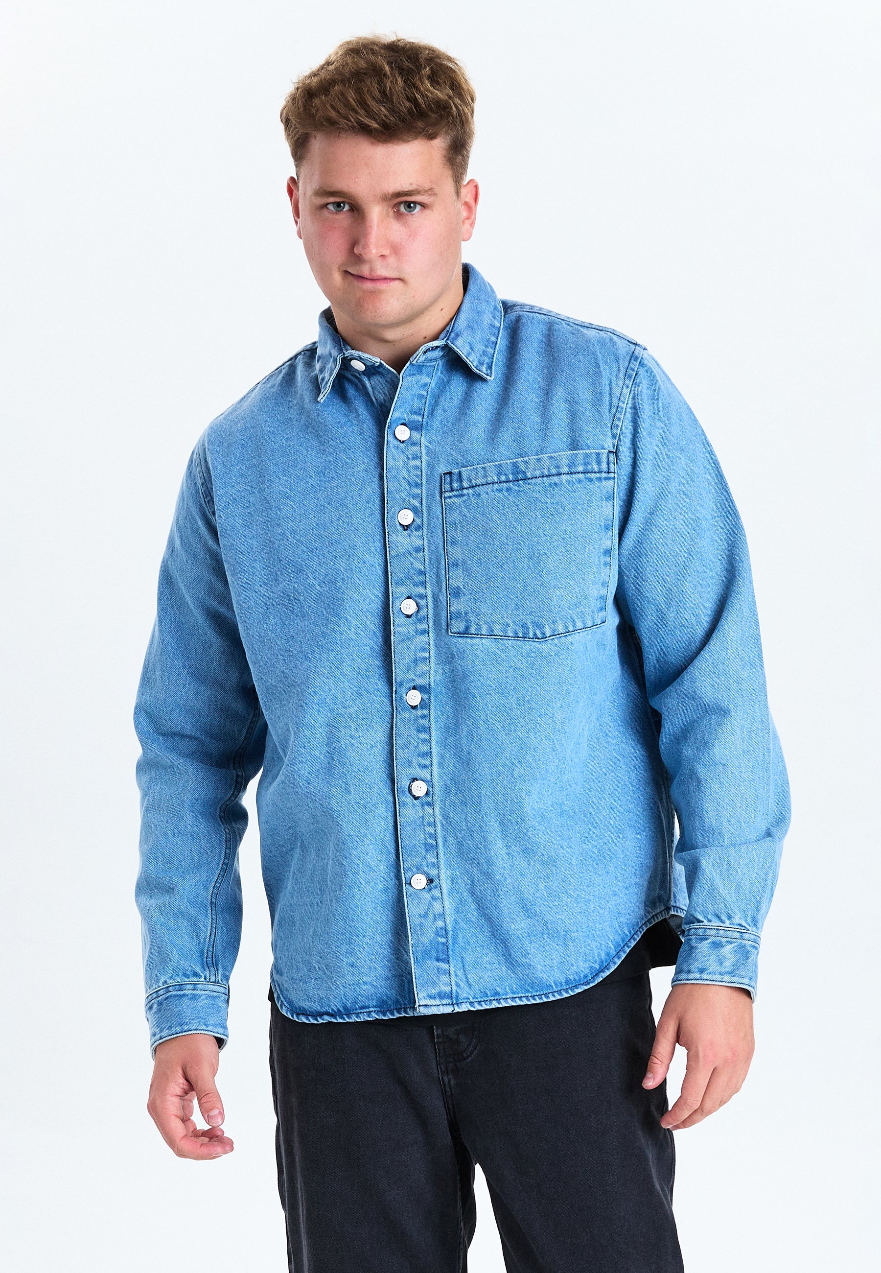 DXNMXRK. DXfabian Overshirt light blue